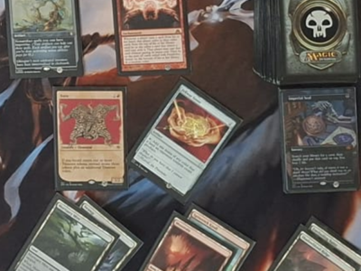 Magic: The Gathering cards on one of Valour Games' gaming tables.